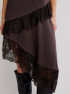 Frosted Lace Layered Tee in Deep Fudge
