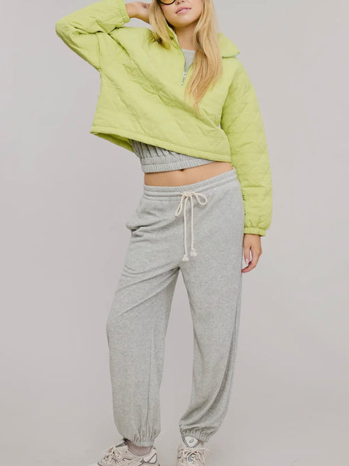 Quite Quilted Pullover in Neon