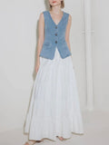 Denim Does Vest in Light Blue