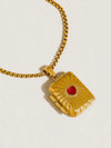 Lavande Heart Locket Necklace