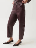 Eli Faux Leather Pant in Cabernet