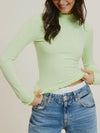 Lettuce Edge Layering Top in Mintchip