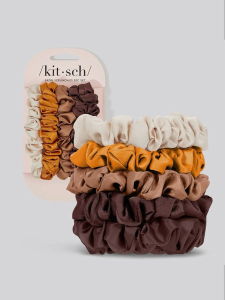 Satin Petite Scrunchies 5pc Set in Sedona