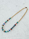 Heard Chain & Bead Necklace in Multi