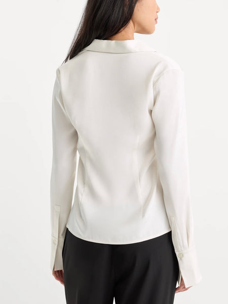 The Satin Femme Shirt in Chalk