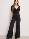 Jersey Twist Front Bodysuit in Black