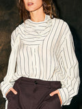 Darling Drape Top in White & Brown