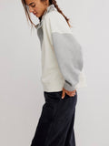 Colorblock Timeless Pullover in Heather Grey Combo