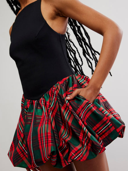 Tinsel Kiss Plaid Mini in Red Plaid