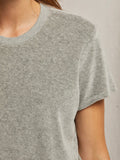 Clara Velour Tee in Heather Grey