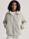 Denee Half Zip Sherpa Jacket in Agate Grey