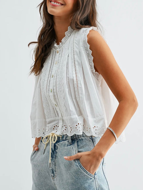 Countryside Cotton Blouse in White
