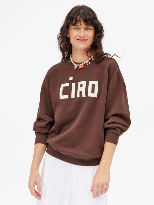 Oversized Sweatshirt in Chocolate Block Ciao