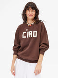 Oversized Sweatshirt in Chocolate Block Ciao