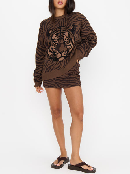 Seasons Sweater in Wild Tiger Graphic Knit