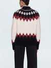 Astrid Sweater in White Oxblood Fair Isle