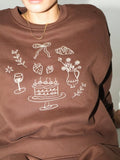 Girl Dinner Sweatshirt in Chocolate