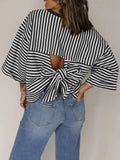 Back Story Stripe Tee in Black