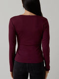 Cinched & Serious Top in Maroon