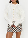 Chimney Cardigan in Cream Cable Knit