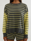 Callie Sweater in Butter Grey Stripe