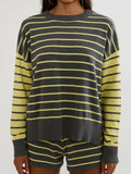 Callie Sweater in Butter Grey Stripe