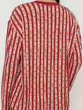 Stay In PJ Set in Poinsettia Stripe Silky Rib