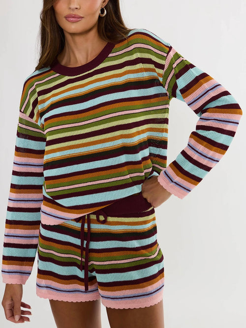 Beach Sweater in Paradise Stripe