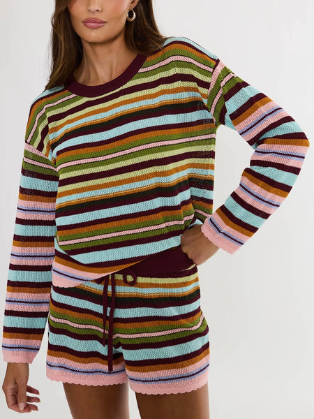 Beach Sweater in Paradise Stripe