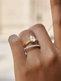 Eirwen Pear CZ Stack Ring