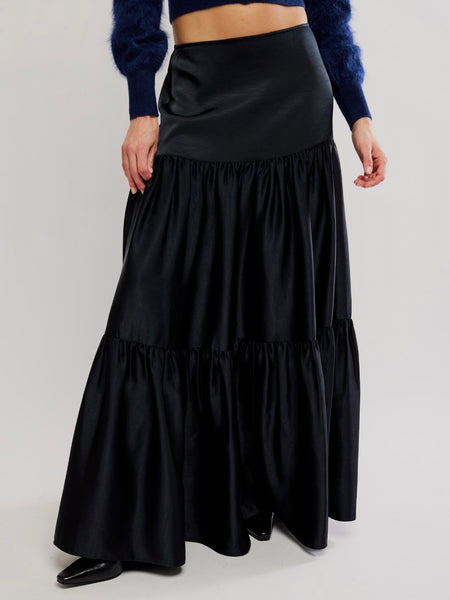 Juliette Satin Maxi in Black