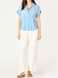 Chambray The Day Away Top in Blue