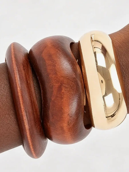 Mixing It Up Bracelet Set in Brown