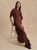 Burnet Zip Knit Maxi Dress in Cinnamon