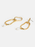 Abstract Link Pearl Earrings
