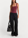 The Sculpting Modern Tank Bodysuit in Berry Noir