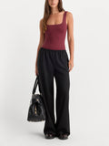 The Sculpting Modern Tank Bodysuit in Berry Noir
