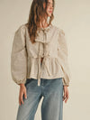 Tied & True Blouse in Beige