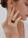 Josiah Enamel Band Ring in Brown