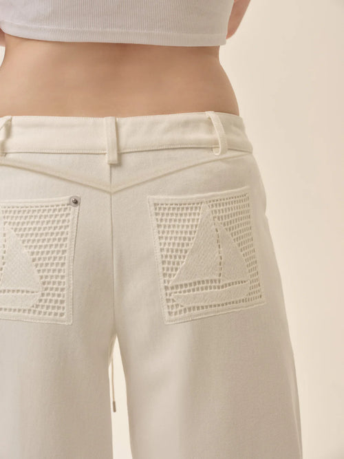 Agnes Denim Pants in White