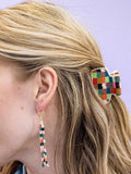 Gia Petite Checked Claw Clip