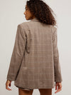 Paper Cut Blazer Pinstripe in Chocolate Combo