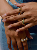 Justine CZ Hoop Ring in Green