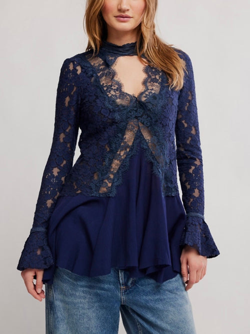 First Crush Lace Tunic in Deeper Iris