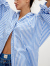 Sabine Tailored Stripe Shirt in Oxford Stripe Blue