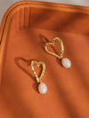 Laura Heart Pearl Earrings