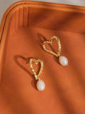 Laura Heart Pearl Earrings