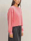Mottled & Mineral Crop Tee in Taffy Pink