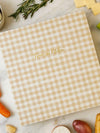 Gingham Recipe Binder in Beige