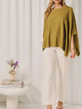 Loose Leaf Cape Sweater in Chartreuse